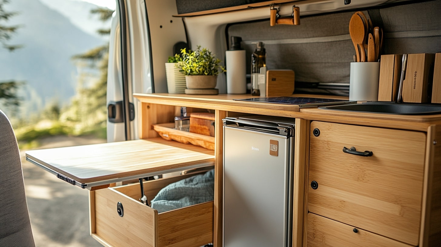 Aménagement fonctionnel de van pour simplifier la vie quotidienne en vanlife